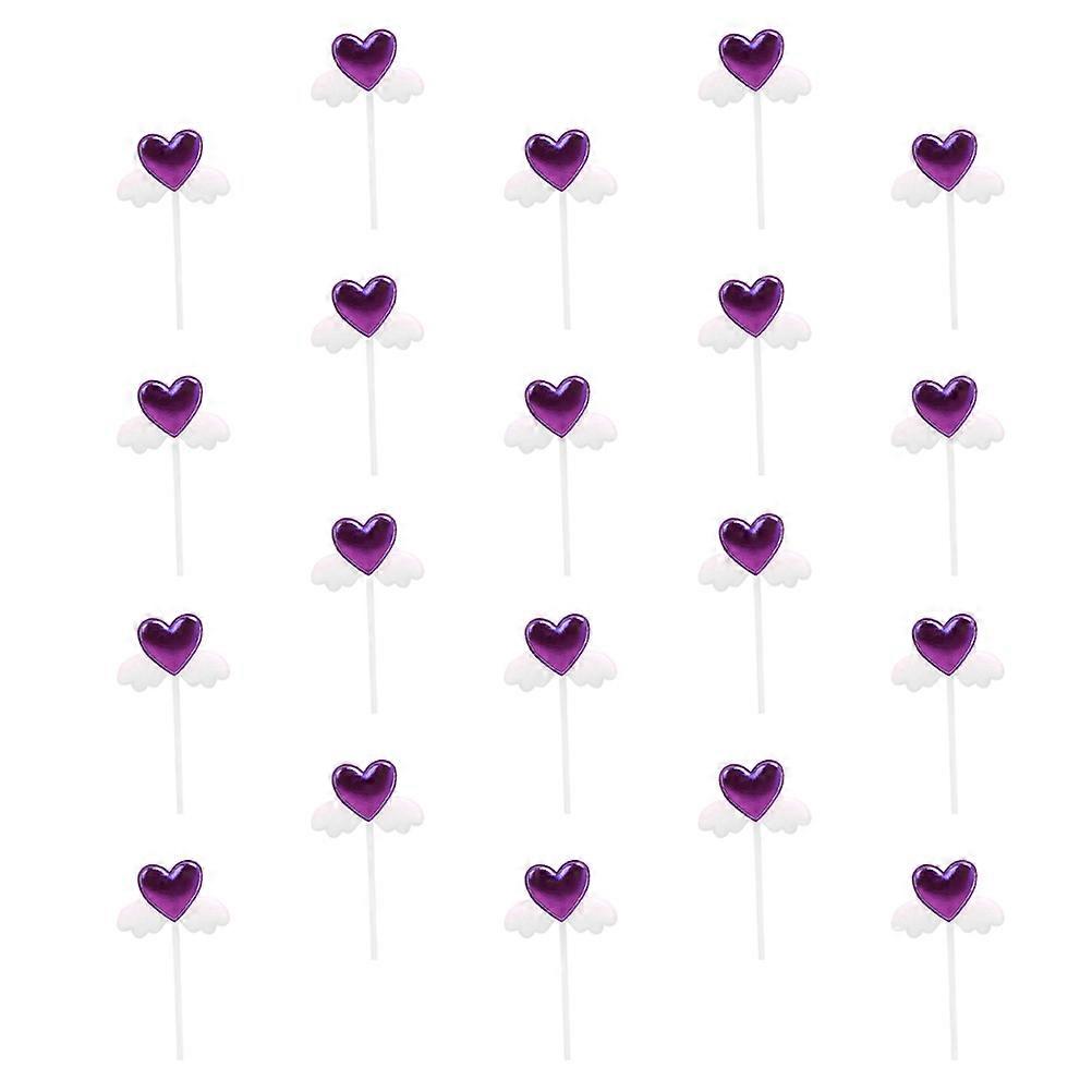Egg Cake Insert Angel Wings Picks for Decoration 20Pcs Random Color