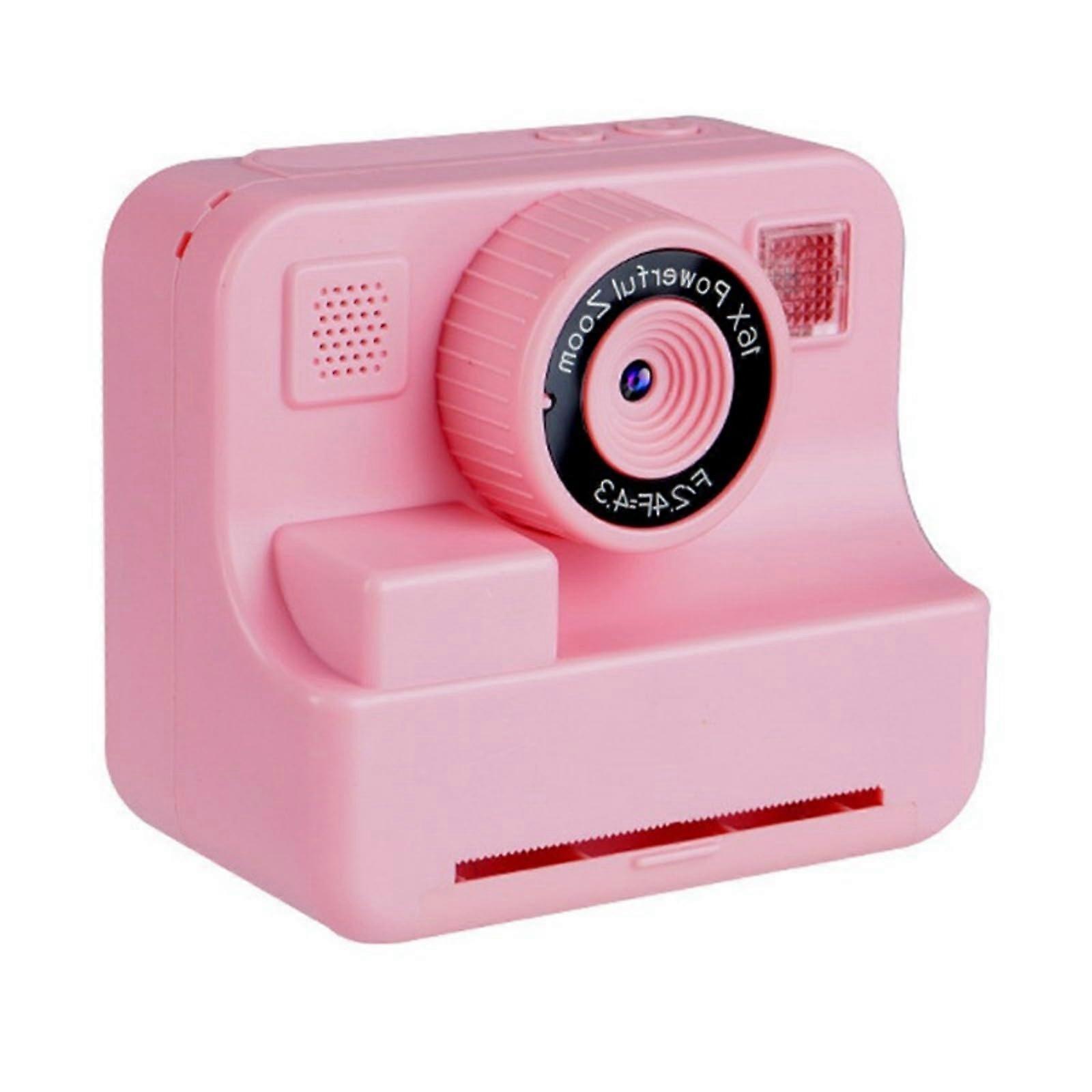 Kids Camera with 40MP Dual Lens and Instant Thermal Printing, 1080P HD, Pink