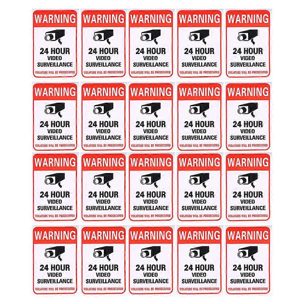 Video Warning Sticker Adhesive Warning Signs for 50Pcs