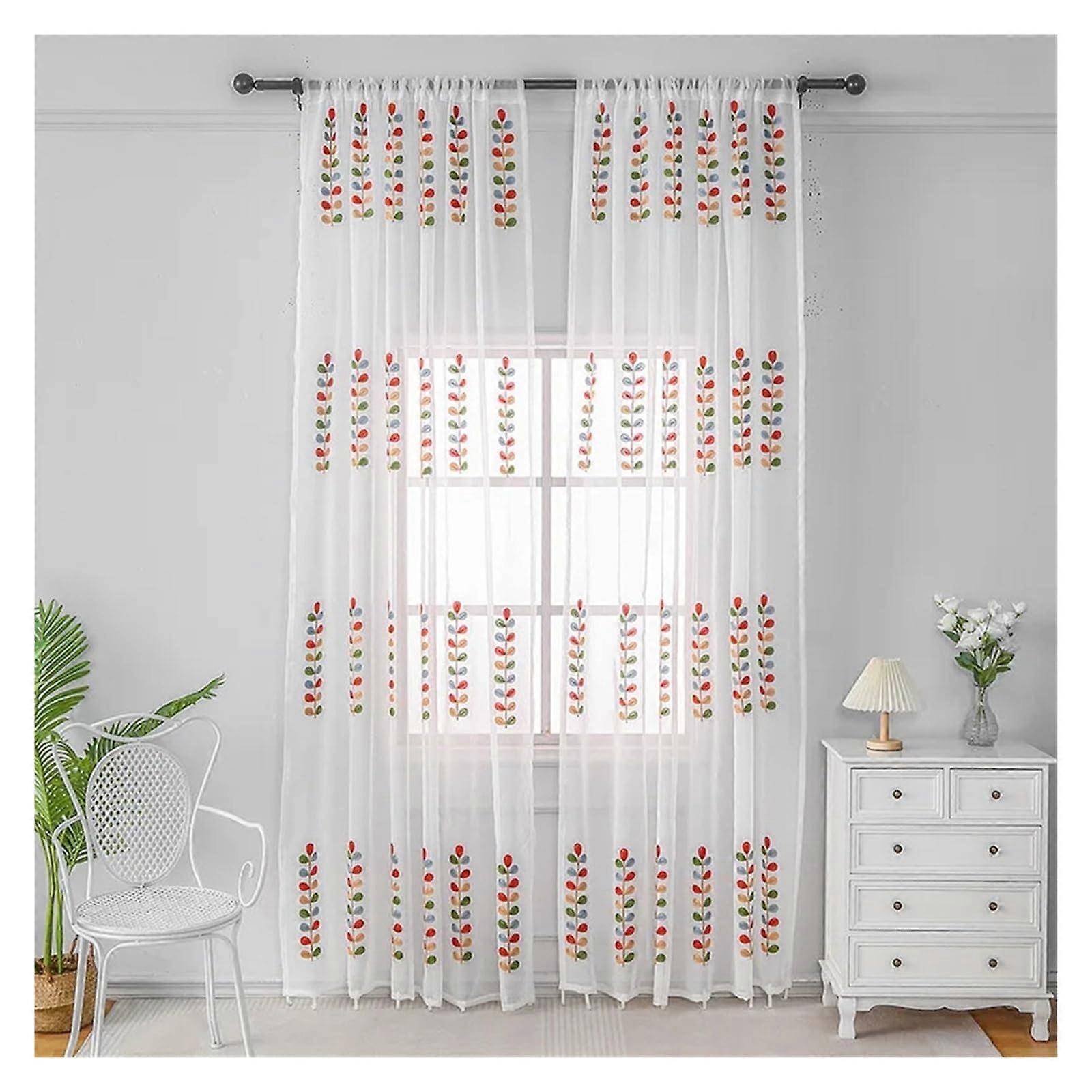Blackout Curtains with Thermal Insulation and Embossed Leaf Design for Bedroom 100x130cm Pack of 1