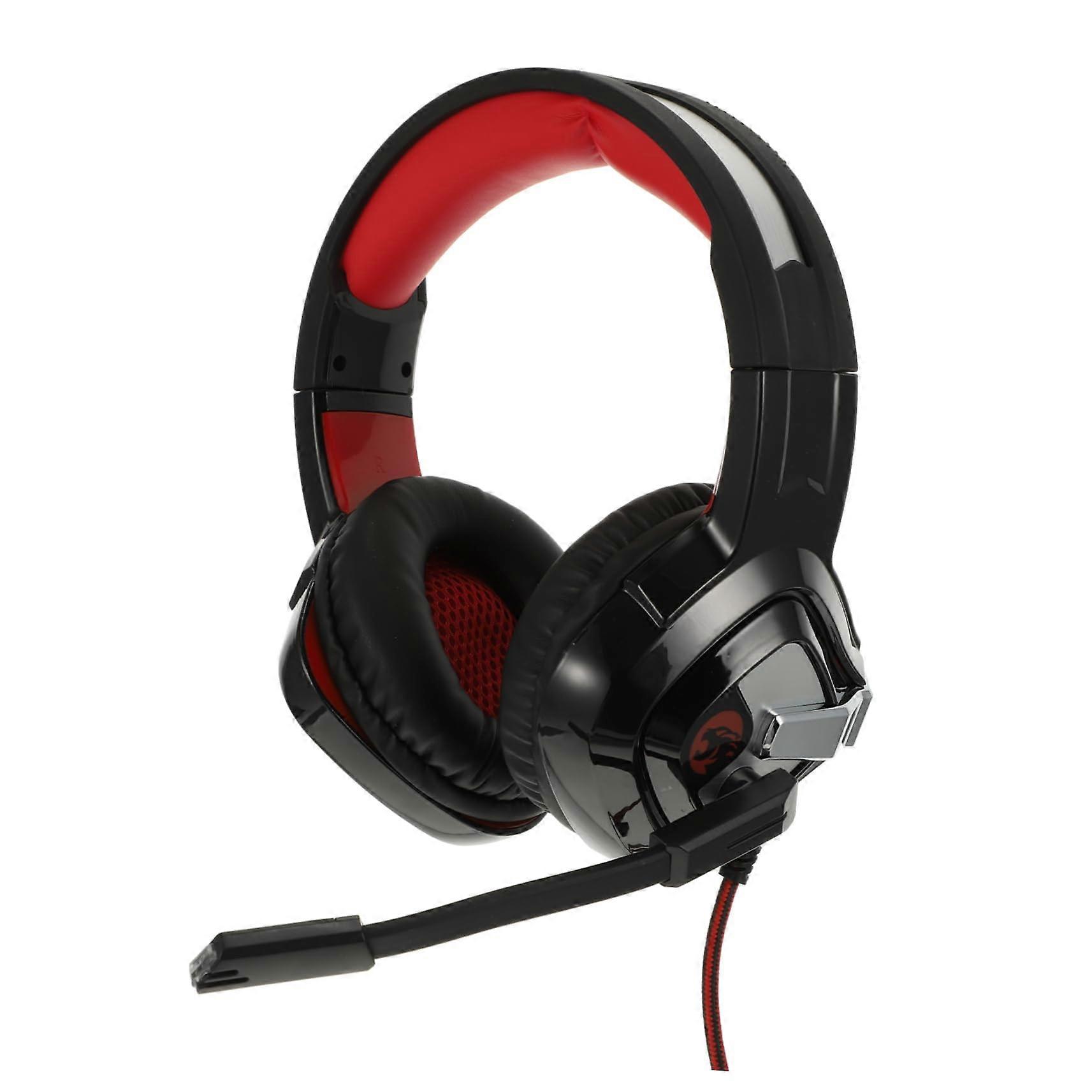 Gaming Headset with HD Noise Cancelling Mic LED Light Ergonomic Over Ear for PC Console