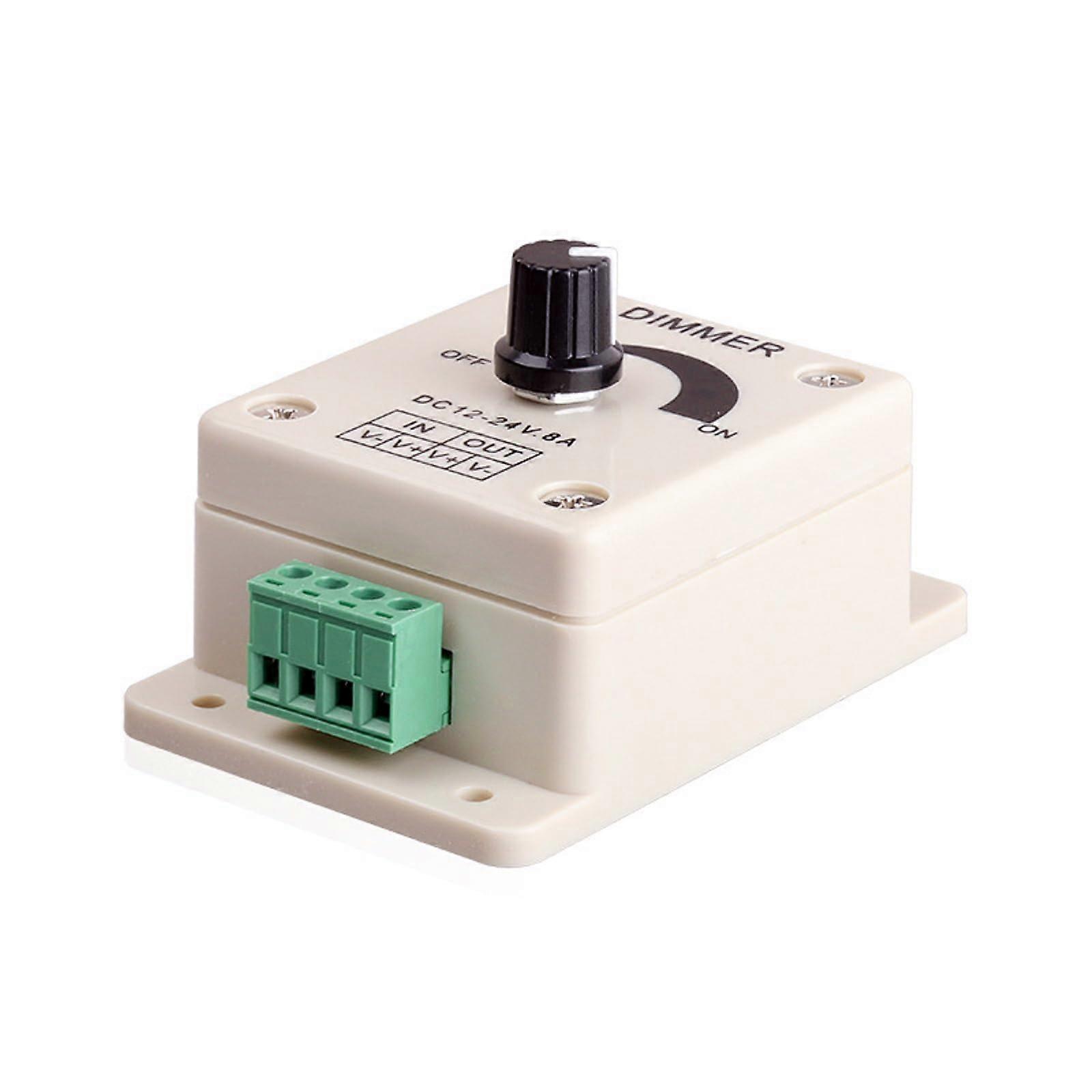 DC 12V-24V LED Strip Dimmer Controller Switch with Brightness Adjustment Knob for Bulbs and Lights