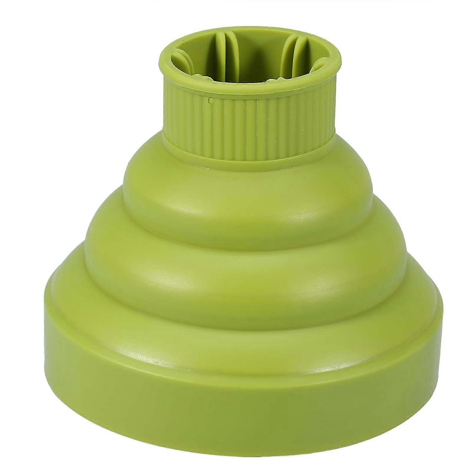 Foldable Silicone Hair Dryer Diffuser Attachment for Curly Hair, Universal Compact Washable Green