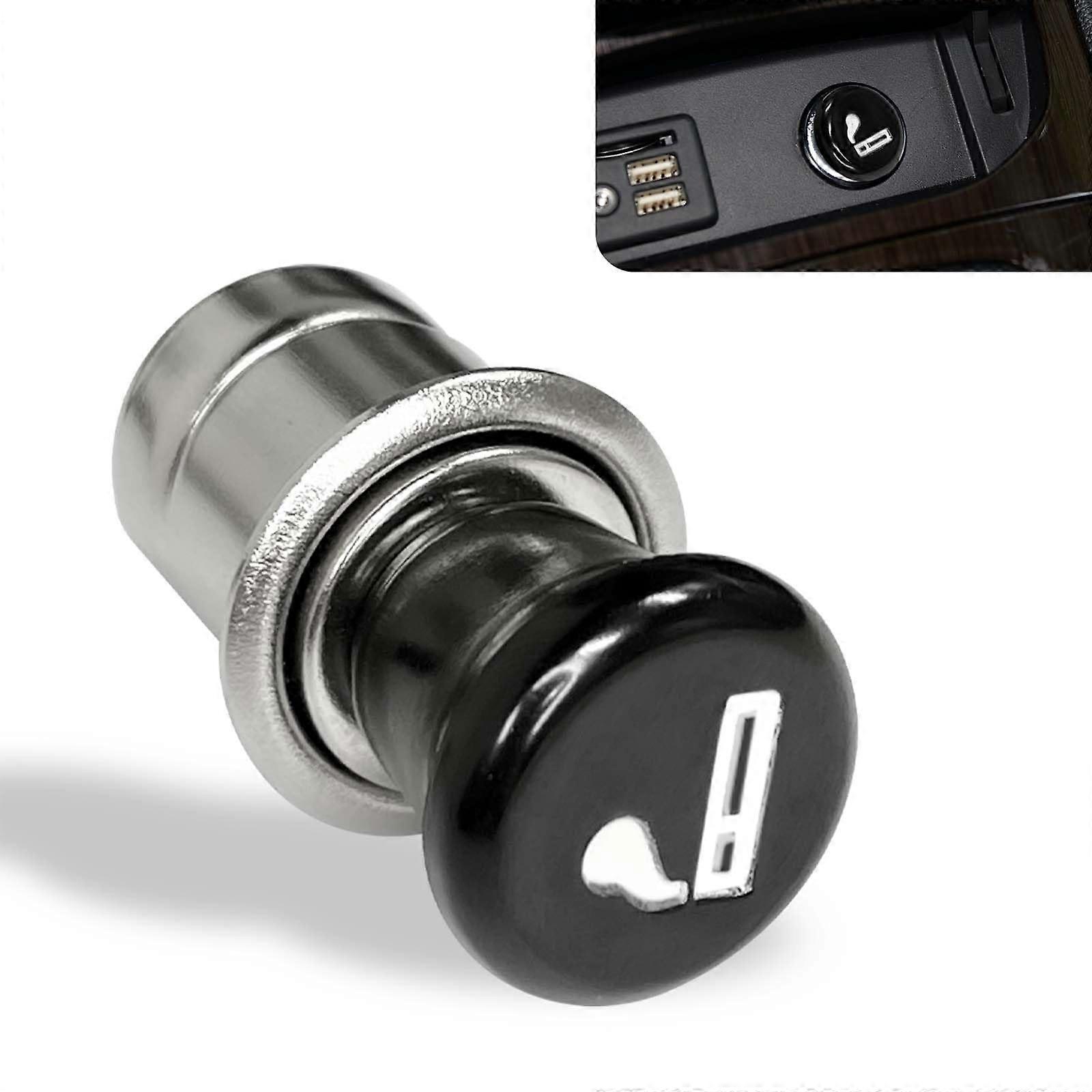 Car Cigarette Lighter 12V Universal Replacement with Quick Popup Ignition and Dust Plug, Black