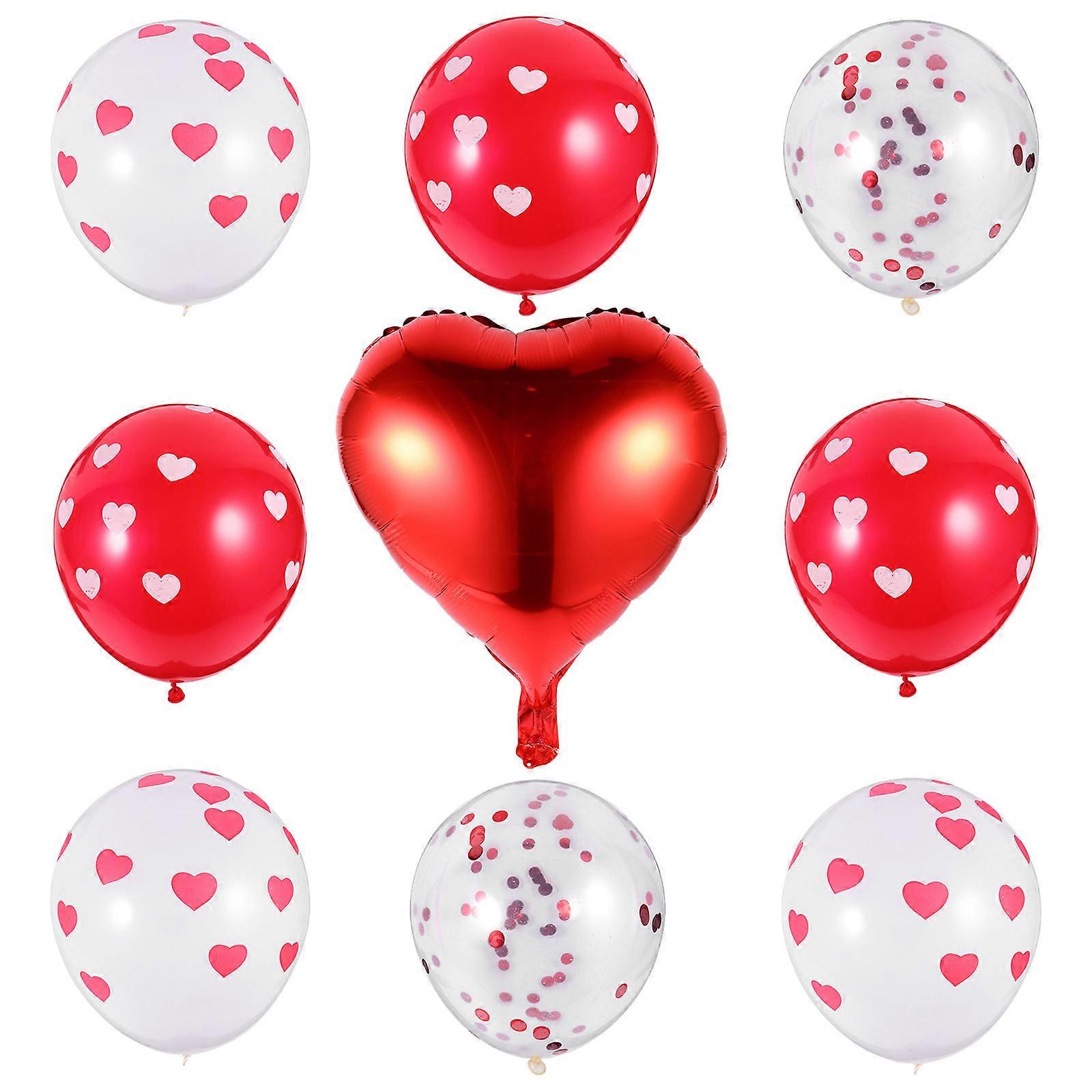 Decorative Balloons Heart Shape Assorted Color Wall Background Decoration 10Pcs