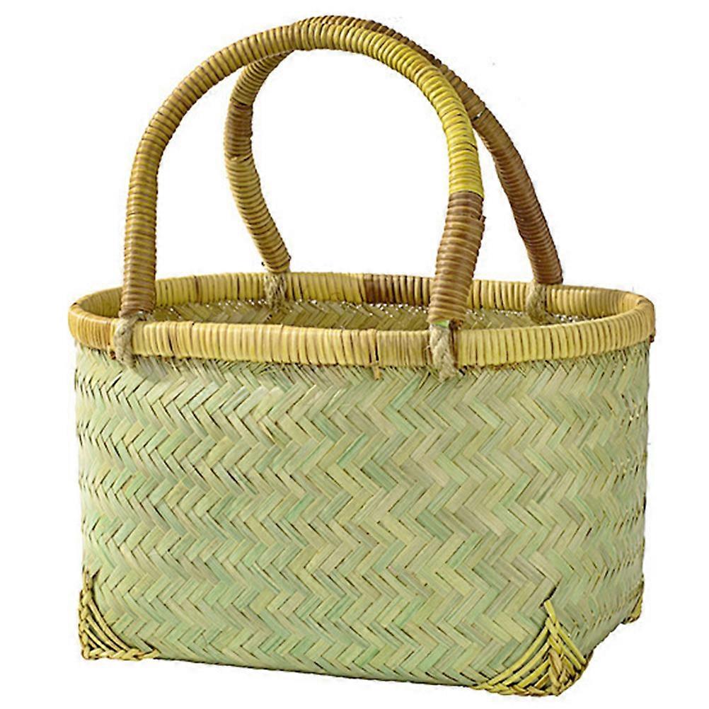 Multi-Purpose Baskets Picnic Basket With Handles Shopping For Festivals Rectangular 1Set