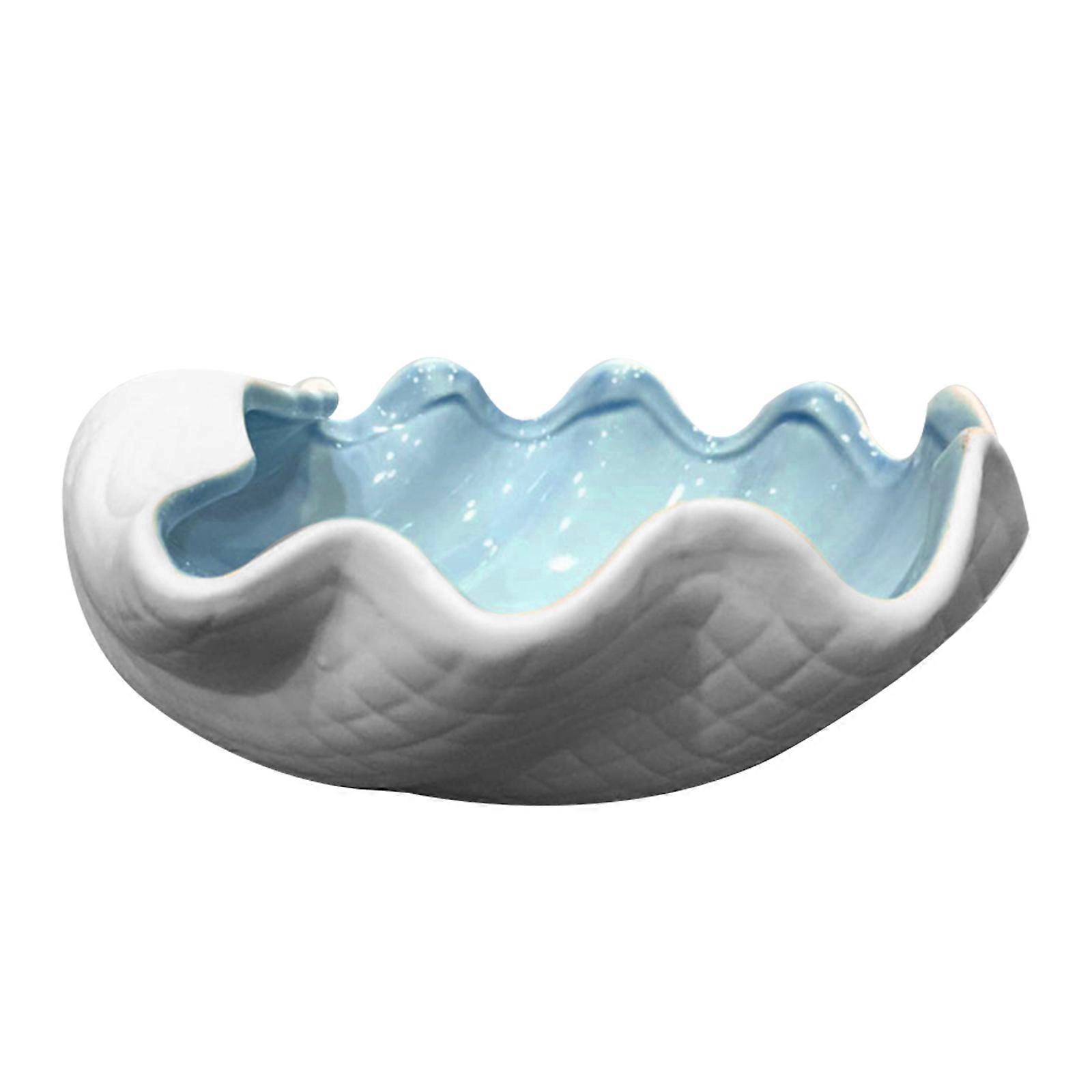 Clam Shell Decorative Bowl Candy Dish For Office Desk Blue 1Set