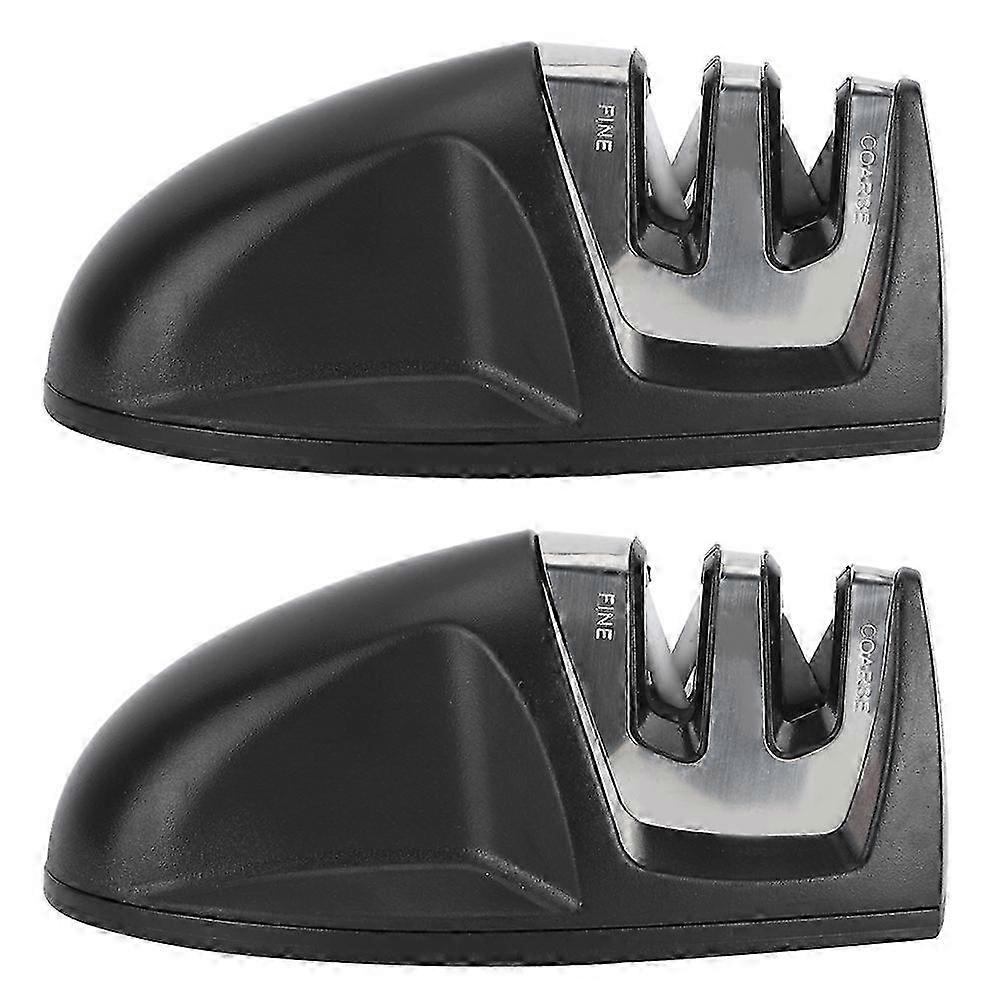 2026 2Pcs 2-Slot Flat Bottom Kitchen Sharpener Multifunctional Household Knife Sharpening Tool