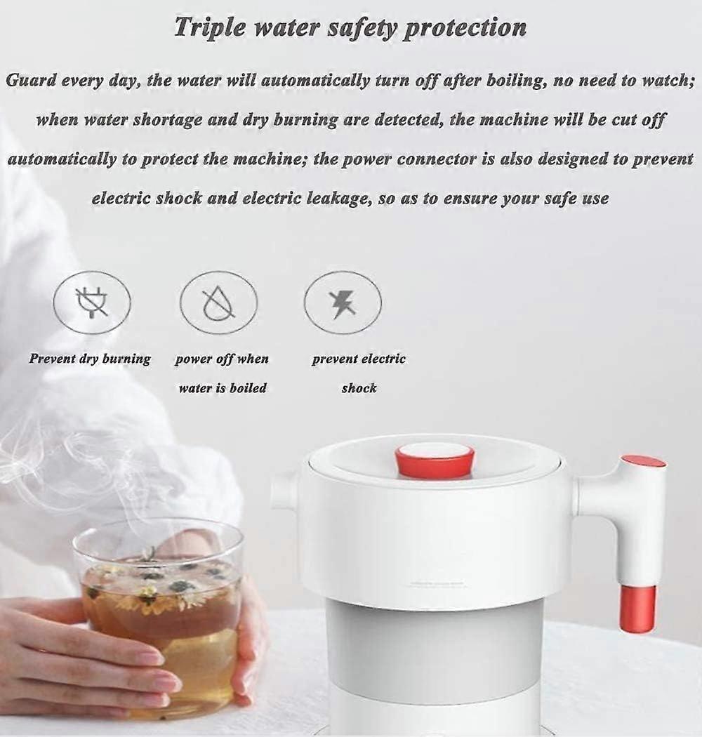 Travel Electric Kettle 600ML Foldable Design Fast Boiling Dual Voltage Compact for Camping