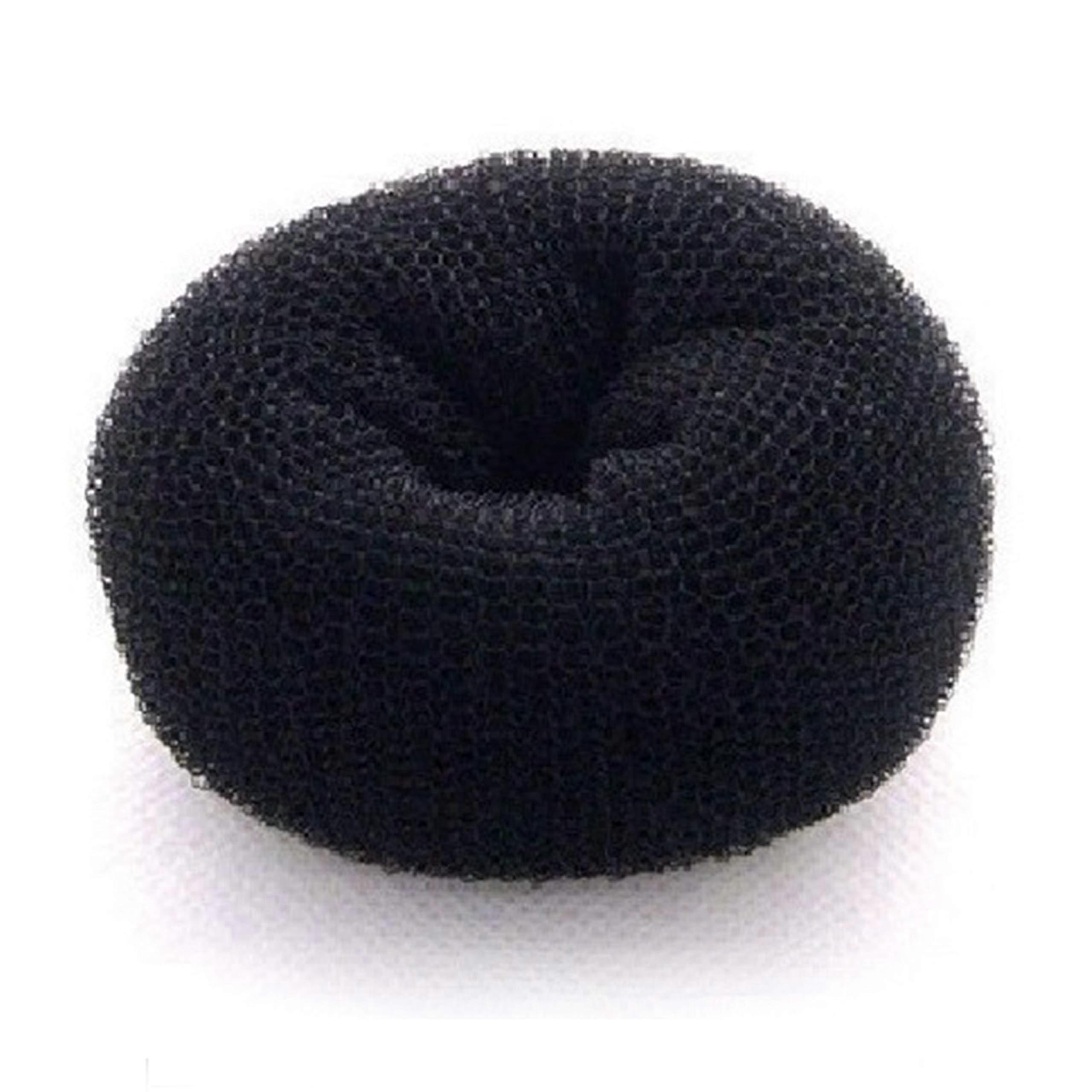 Large Black Hair Bun Maker Donut Ring for Ballet Chignon Updo Styling with Secure Hold