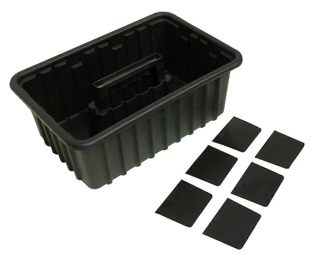 Hardware Organizer Plastic Storage Box with Adjustable Tray Dividers and Carry Handle  Black