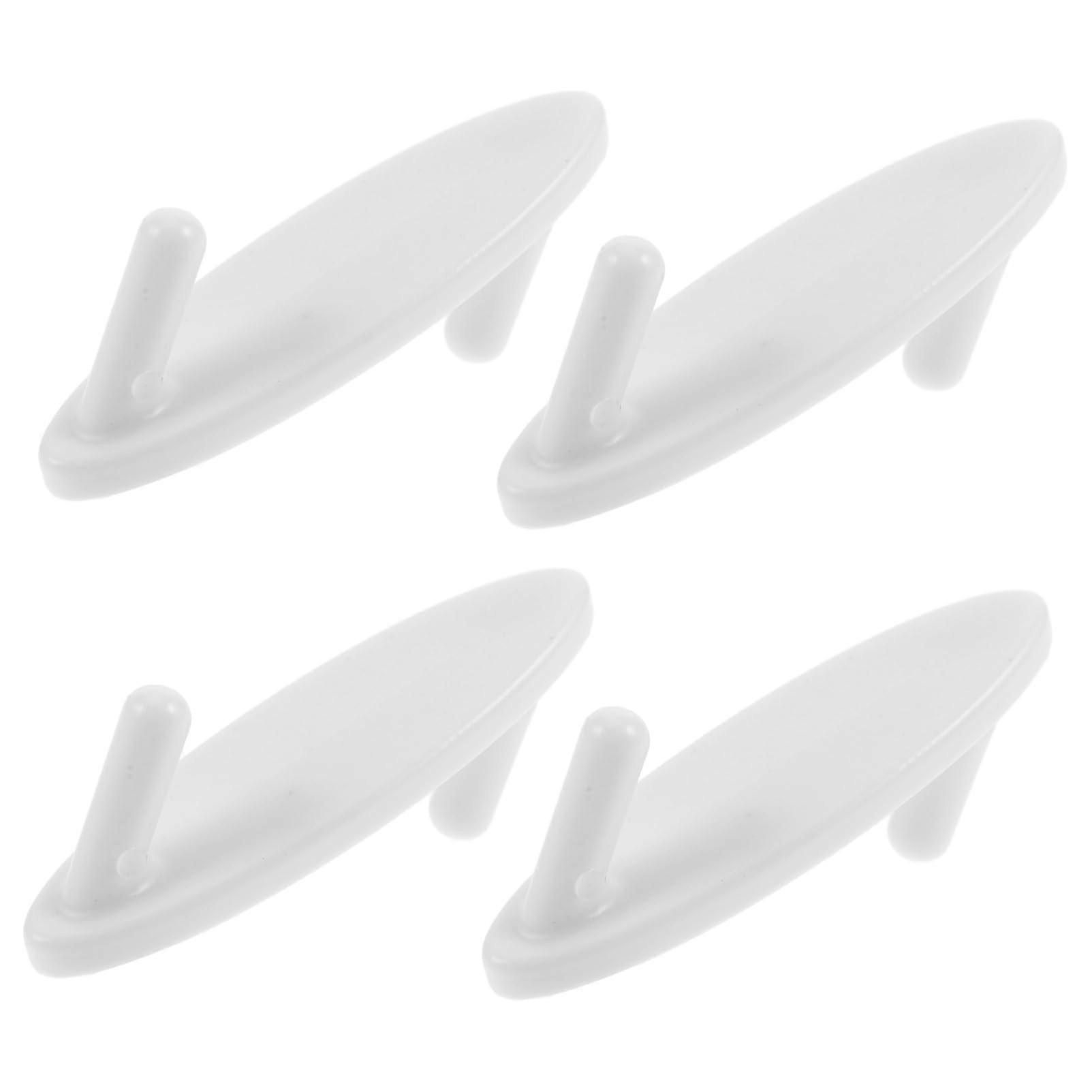 4pcs Heavy Duty White Plastic Pegboard Hooks for Garage and Home Organization