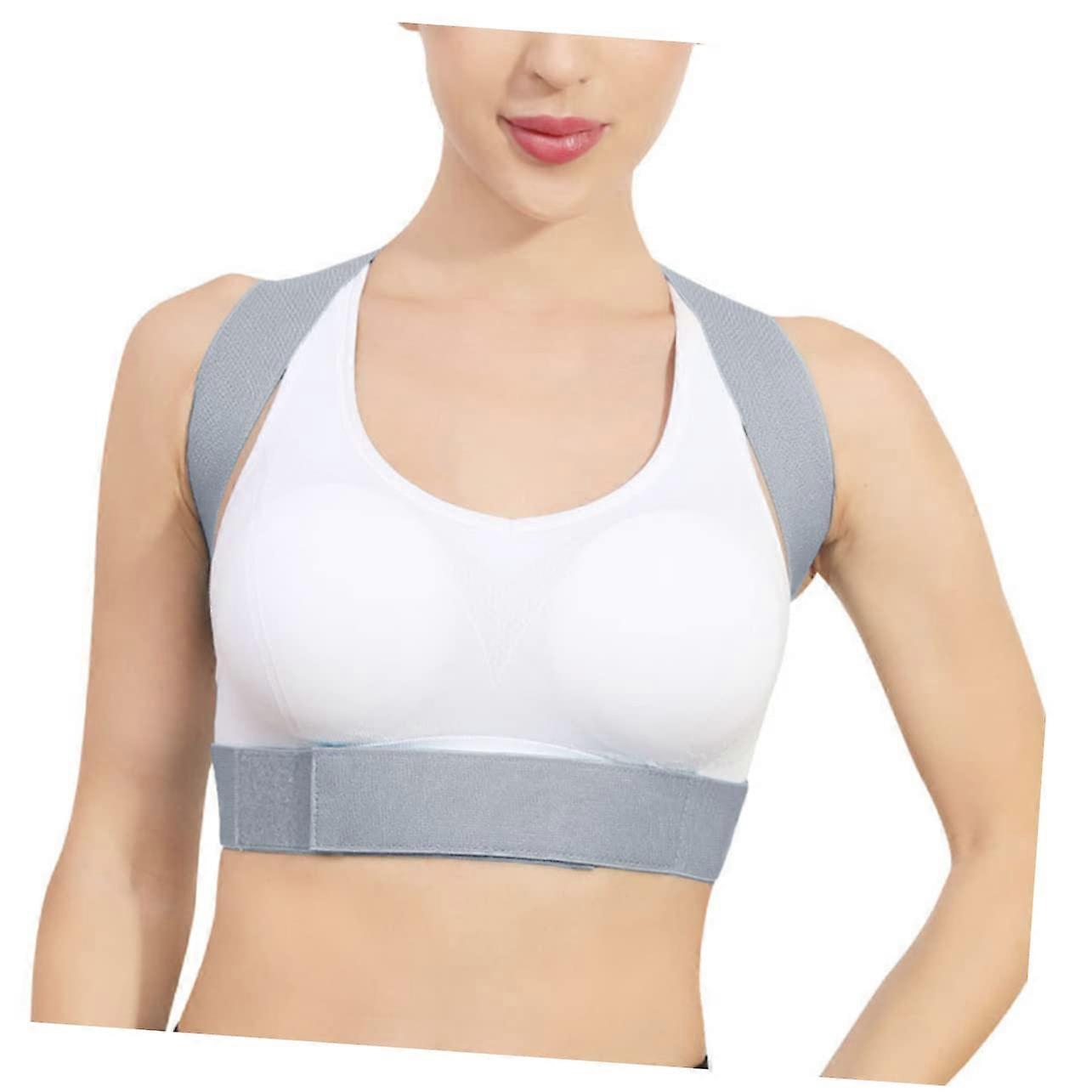 Adjustable Back Shoulder Posture Corrector for Women and Men with Upper Back Support Brace Grey