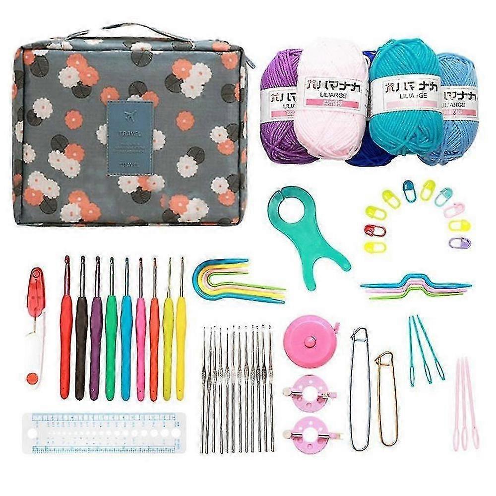 Crochet Kit with Storage Case Durable Knitting Hooks Gift  Beginners