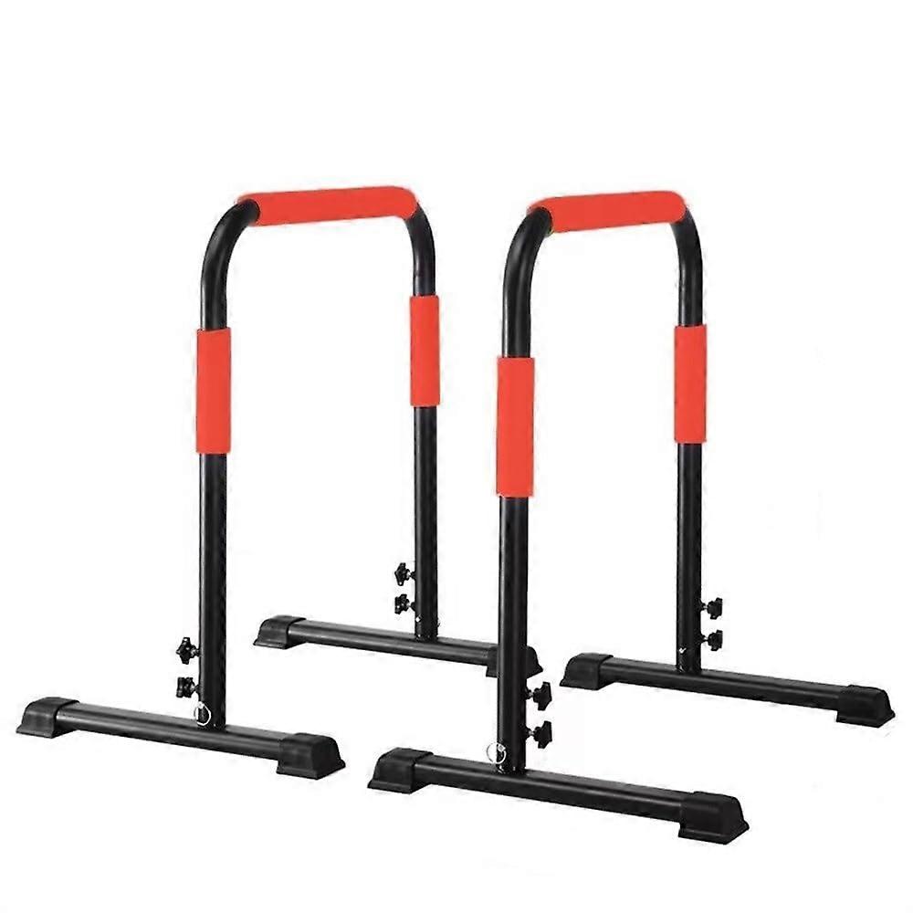 Dip Bars Adjustable Parallel Bars MultiExercise Home Gym Strength Training Equipment Red