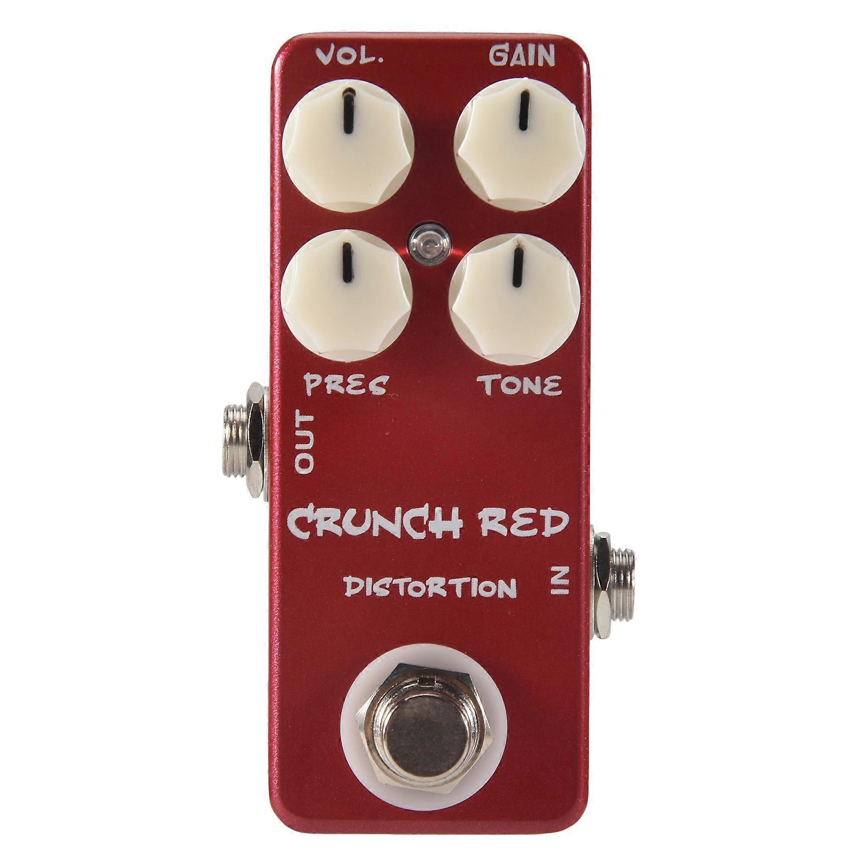 Mini Gitarr Effekt Pedal Mini Crunch Röd Distortion Gitarr Pedal True Bypass Full Metal Shell
