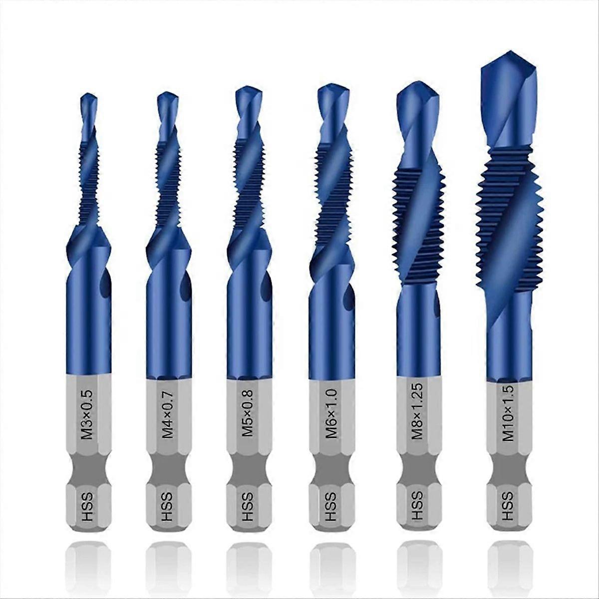 6개 고속강 4341 티타늄 도금 복합 탭