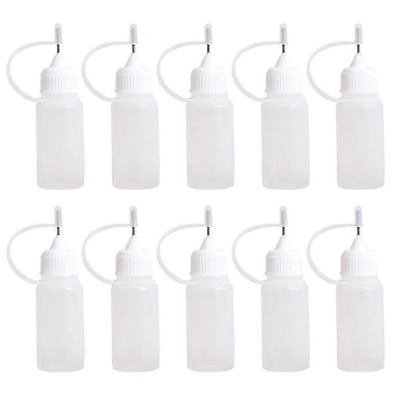 10pcs 10ml Plastic Squeezable Tip Applicator Bottle Dropper Bottles With Needle
