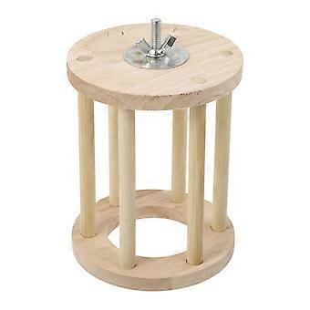 Beige houten voerrek voor konijnen, geschikt voor het voeren van hooi aan kleine huisdieren.
