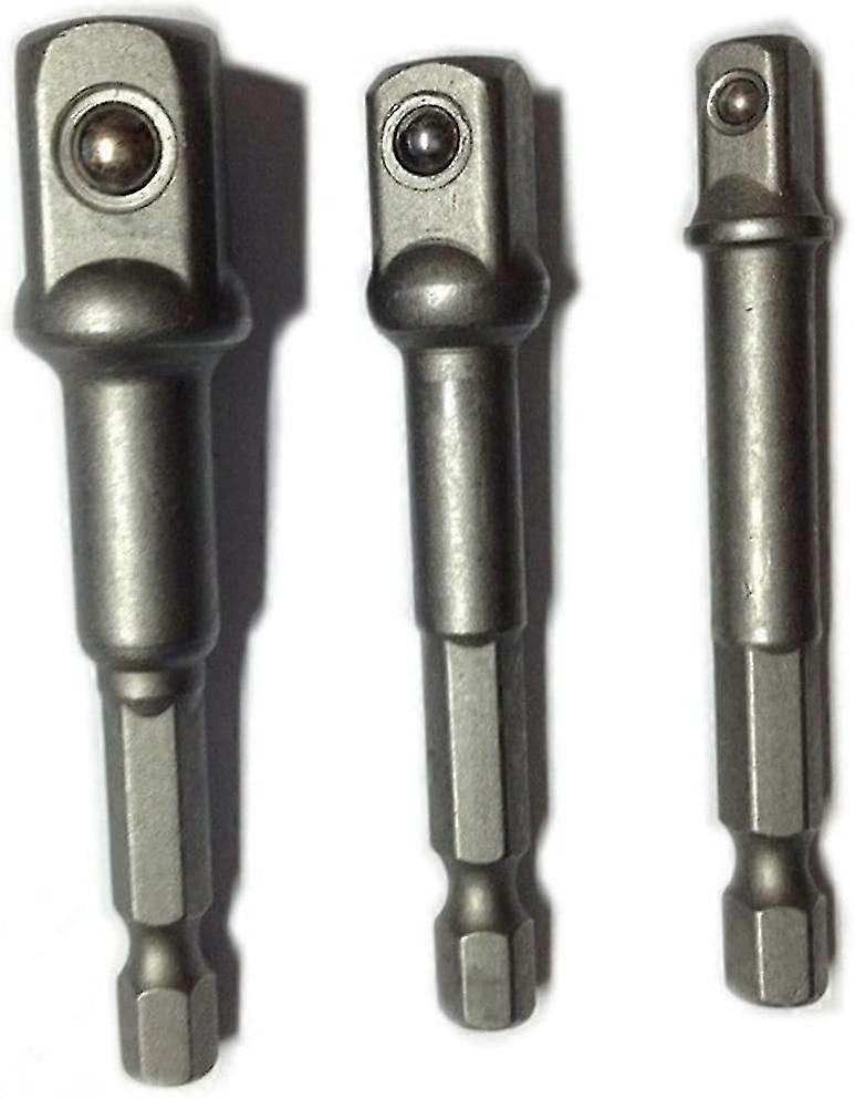 Square Driver Hex Power Drill Bit Adaptor, 3 PCS, Extra Long