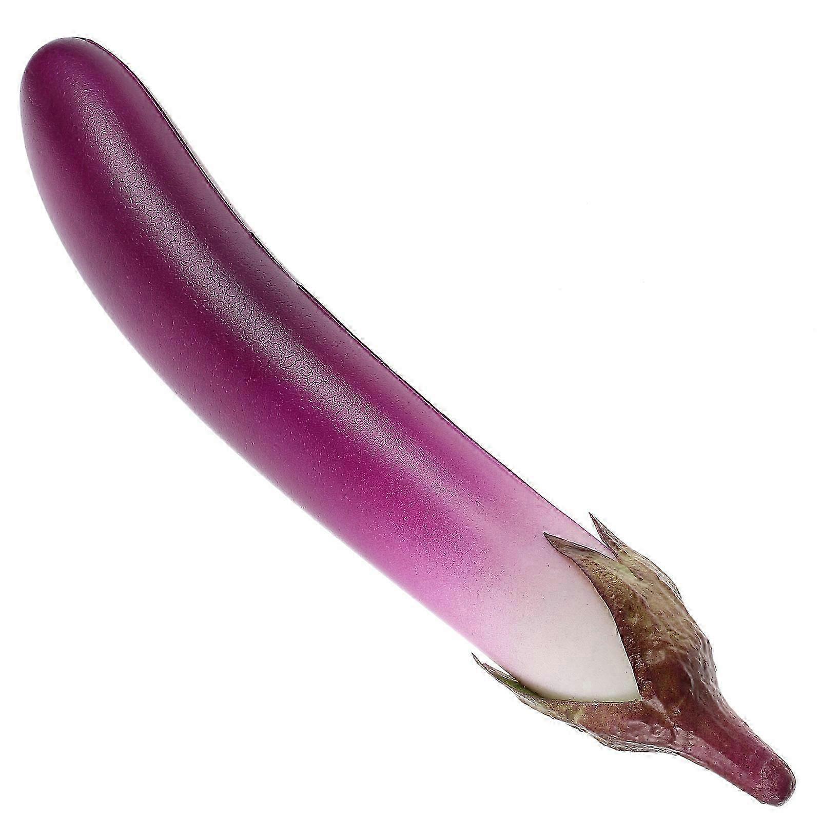 Realistic Artificial Eggplant Model - 2-Piece Home Decor Simulation Set