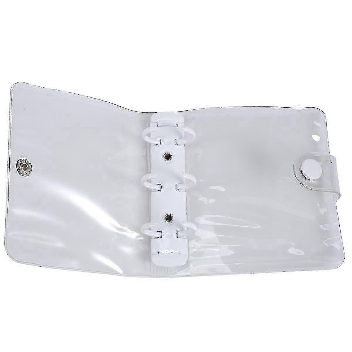 Mini Binder Pockets,3-Hole Refillable Notebook Accessories Set, Transparent PVC Loose-Leaf Notebook