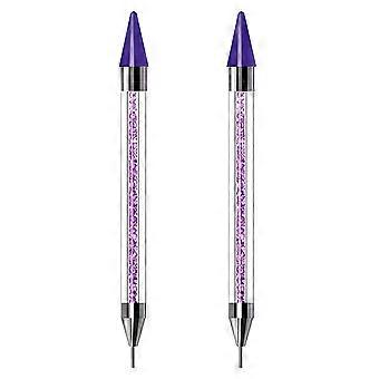 Rhinestone Selection Pen, Double Ended Diamond Tegning Crayon Gemstone Crystal Selection Pen Nail Art DIY dekorasjon verktøy
