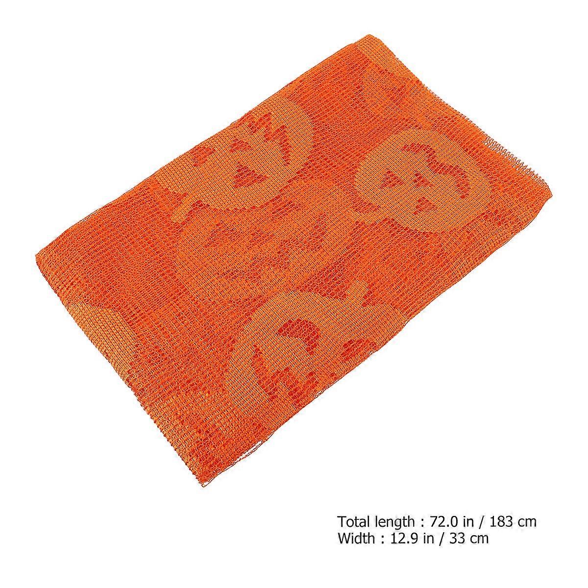 Knitting Lace Rectangular Table Runner with Halloween Elegant Pumpkin Patterns