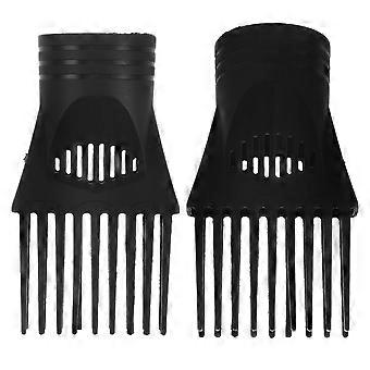 2pcs Blow Dryer Comb Attachment for Straightening & Detangling - Hair Dryer Comb Nozzle for Curly & Natural Hair - Reduces Damage - Styling Tool Fits 