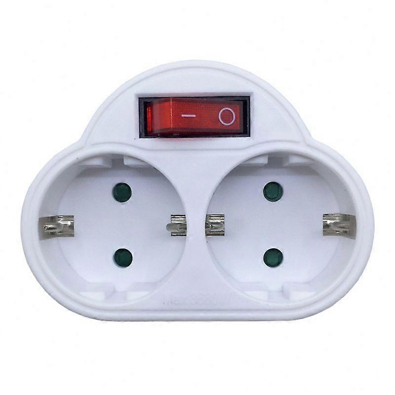 Universal Multi-Plug Adapter with Double Socket 250V 16A Outlet Switch for EU Standard Power Conversion