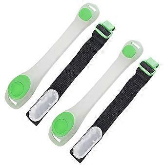 Lichtgevende polsbandjes, veiligheidsarmbandjes voor volwassenen, 6 stuks groene LED-polsbandjes