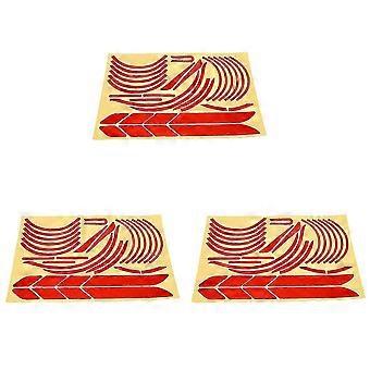3 Set Reflective Stickers Scooter Full Set Stickers for Series Kickscooter Foldable Stickers(Red)
