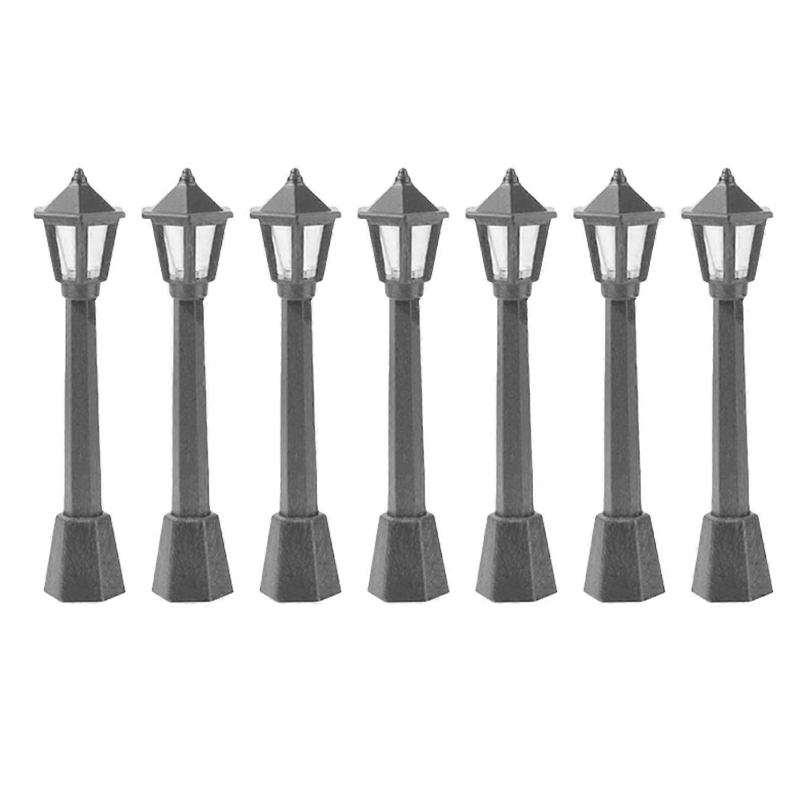 Simulation Street Light Model Accessory for Decoration 7Pcs Mini Lamp