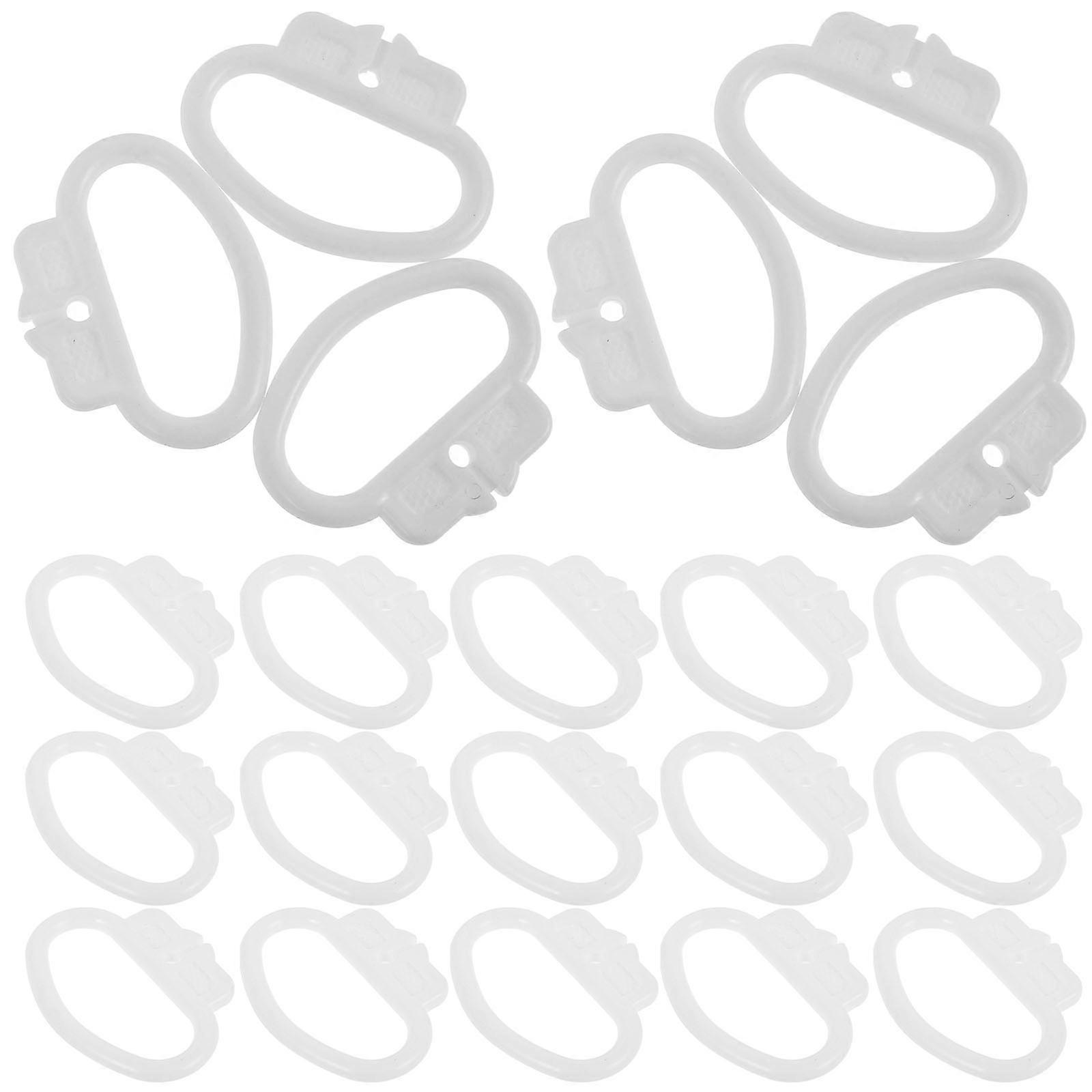 Pull String Music Box Pull Ring Handle for Curtain 20Pcs White PP