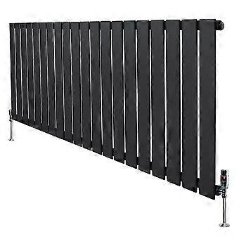 Flat Single Column Radiator 600mm x 1400mm & TRV Chrome Valves Modern Designer Single Panel Central