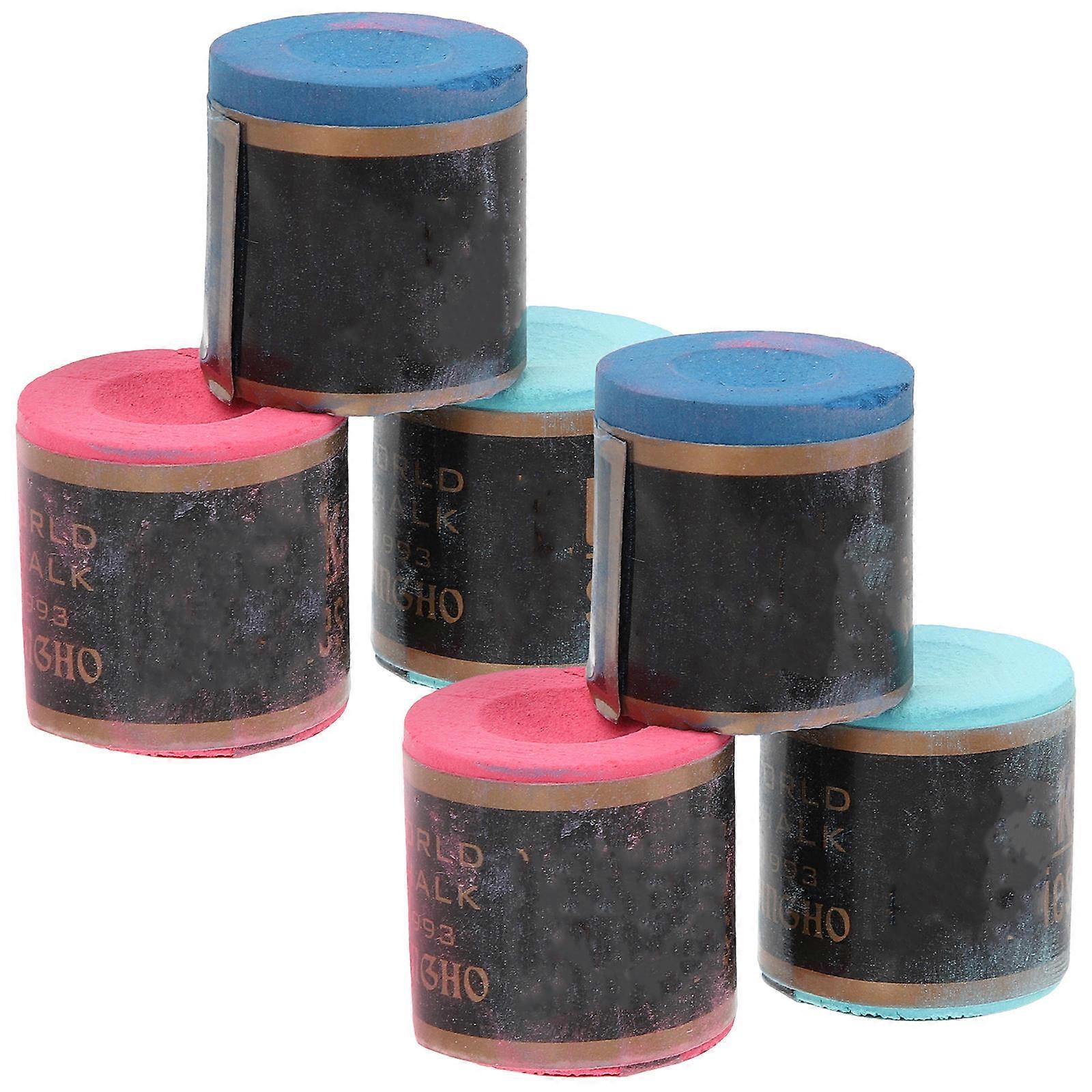 Pool Chalk Smooth Cue Chalks for Cue Use 6Pcs Essential Pool Accessories