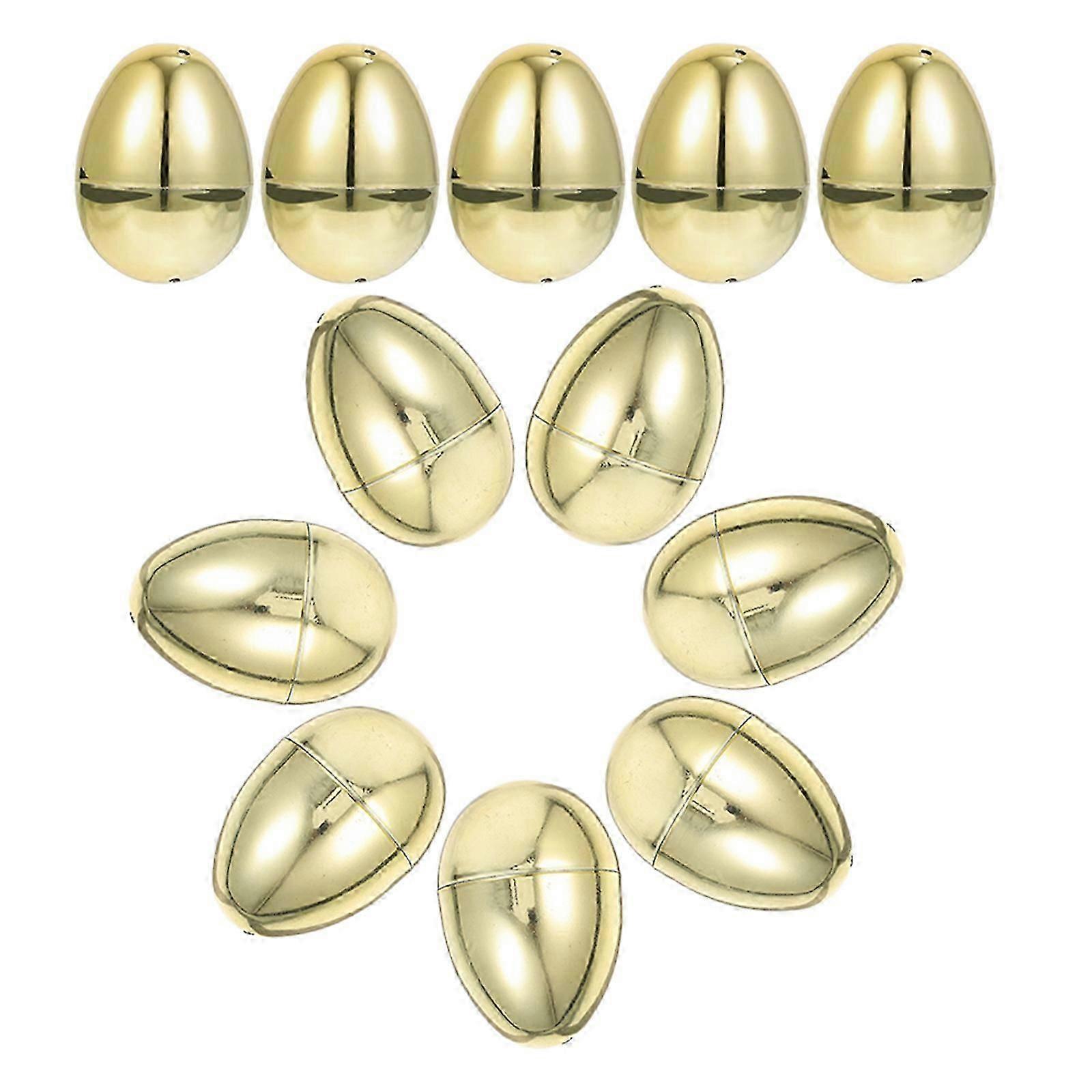 Fillable Golden Easter Egg Plastic for Party 12Pcs Openable Eggs