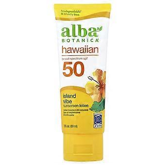 Alba Botanica, Hawaiian Sunscreen Lotion, SPF 50, Island Vibe, 3 fl oz (89 ml), 2-Pack