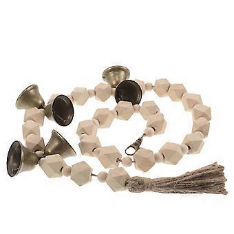 Clochette pour chien à suspendre à la porte : Clochette d'apprentissage de la propreté - Perles en bois et boucle - Accessoire portable pour chiots et chats de petite, moyenne et grande taille - Longueur : 96 cm