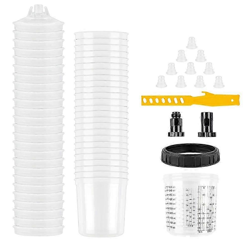 Farbmischbecher H/O Quick Cup Airbrush Tank 20,3 oz/600 ml Einwegbecher mit 3/8-Zoll-Becheradapter, 25 Stück