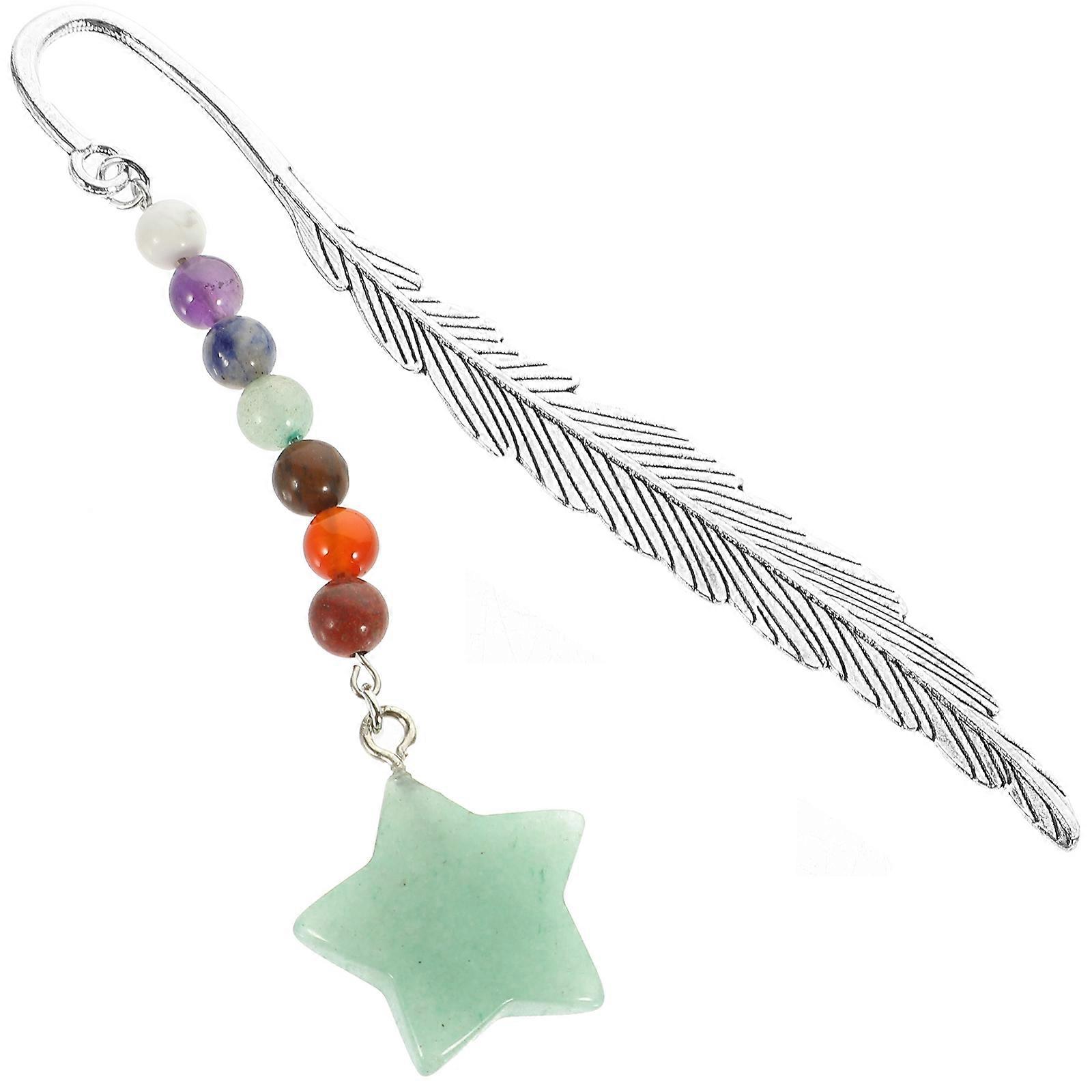 Plume Shape Bookmark Crystal Pendant for Reading 4Pcs