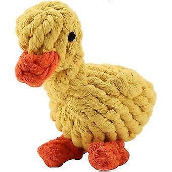 Dog Toys Cotton Rope Knot Dog Toy Cute Duck Shaped Pets Chew Teething Cleaning Gift