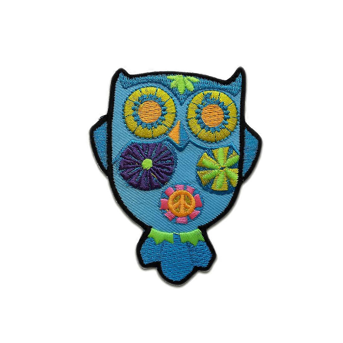 Patch / iron-on patch - owl neon animal - multiple colors selectable - 6.2 x 8.3 cm - patch