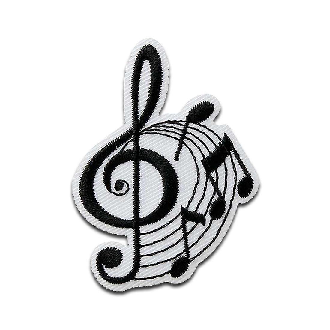 Music clef - patch, iron-on patch, iron on, size: 4.1 x 3.7 cm