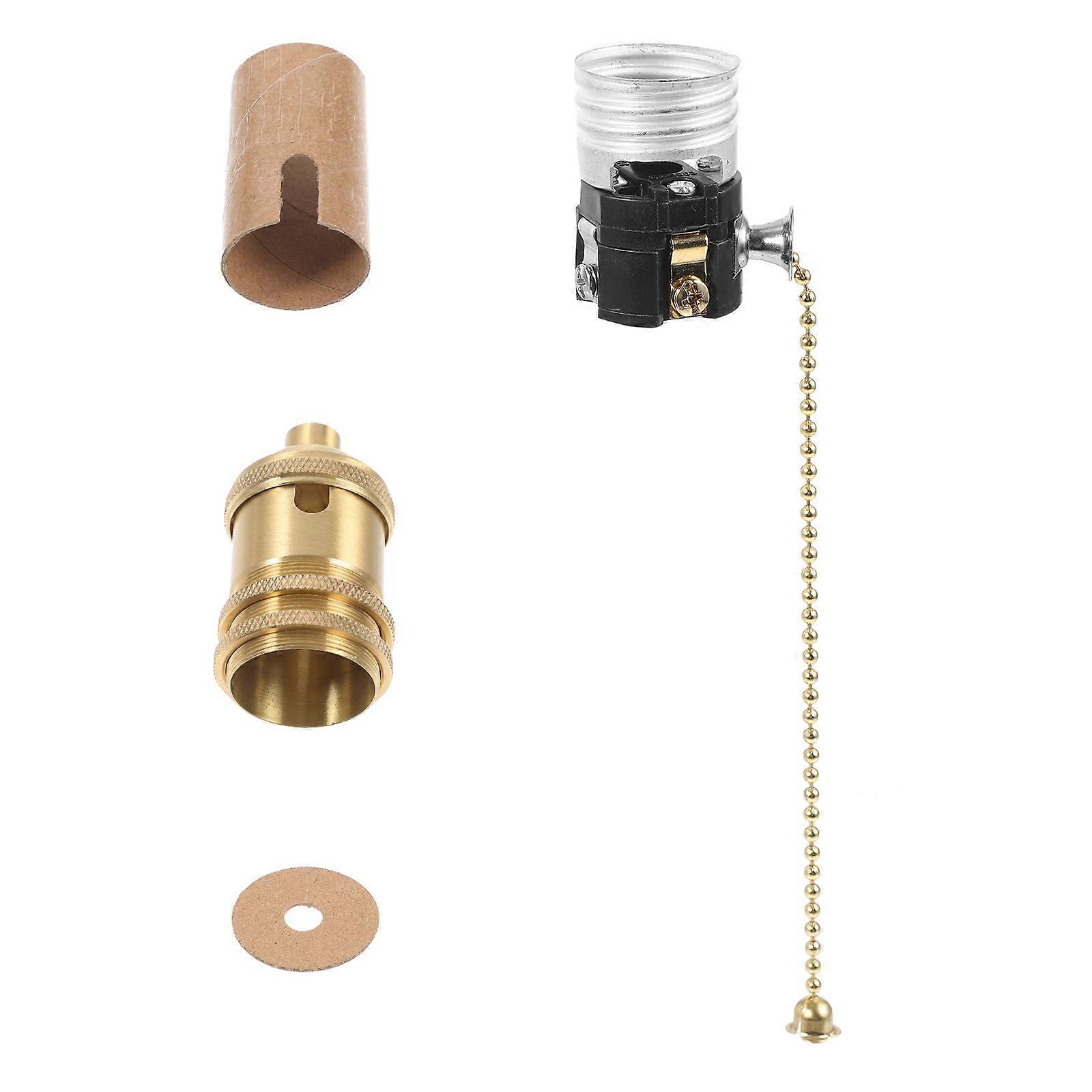 1 Set Pull Chain Light Fixture E27 Pullswitch Lâmpada Titular Teto Light Socket Acessório