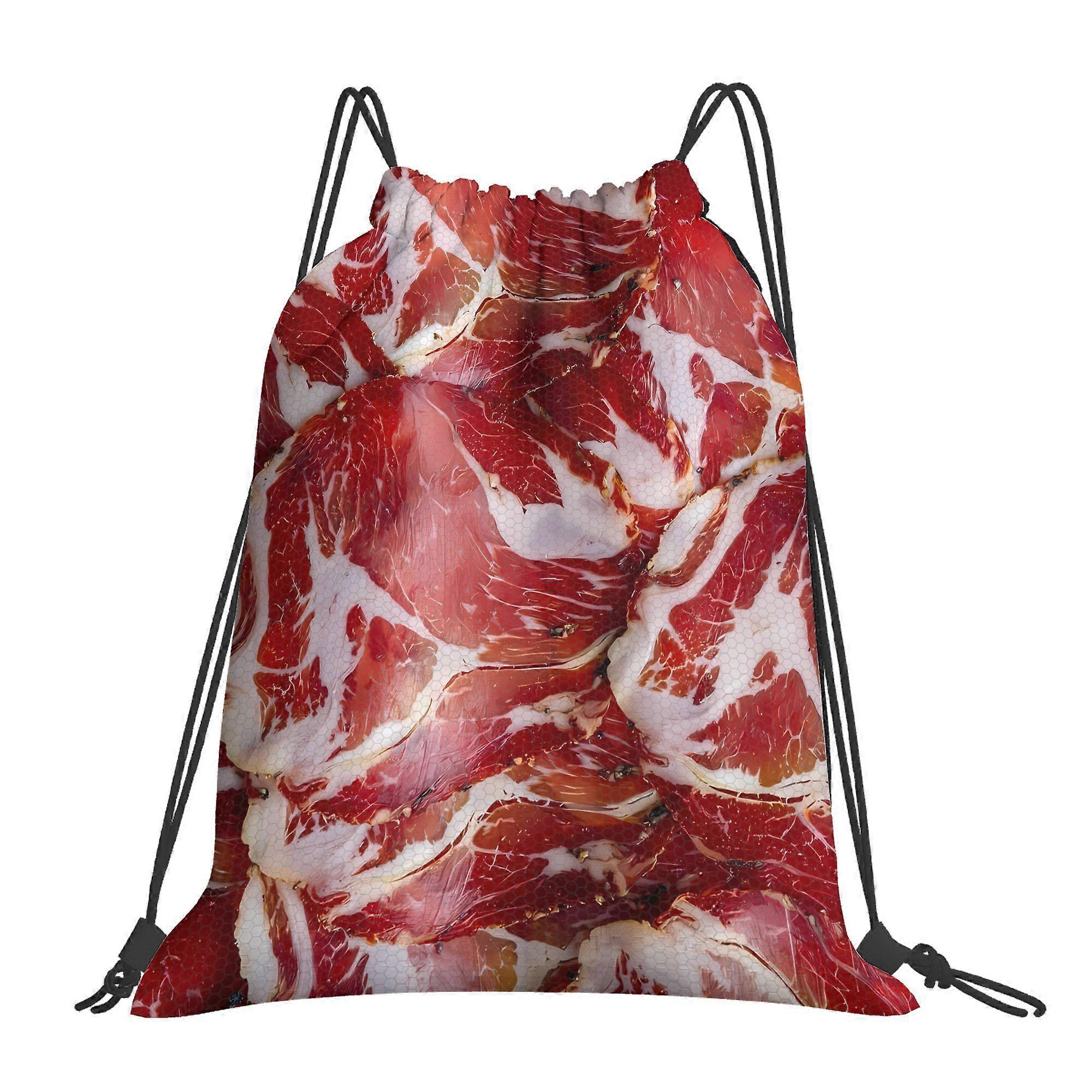 Meat Texture Pattern Drawstring Bags-Dwazs
