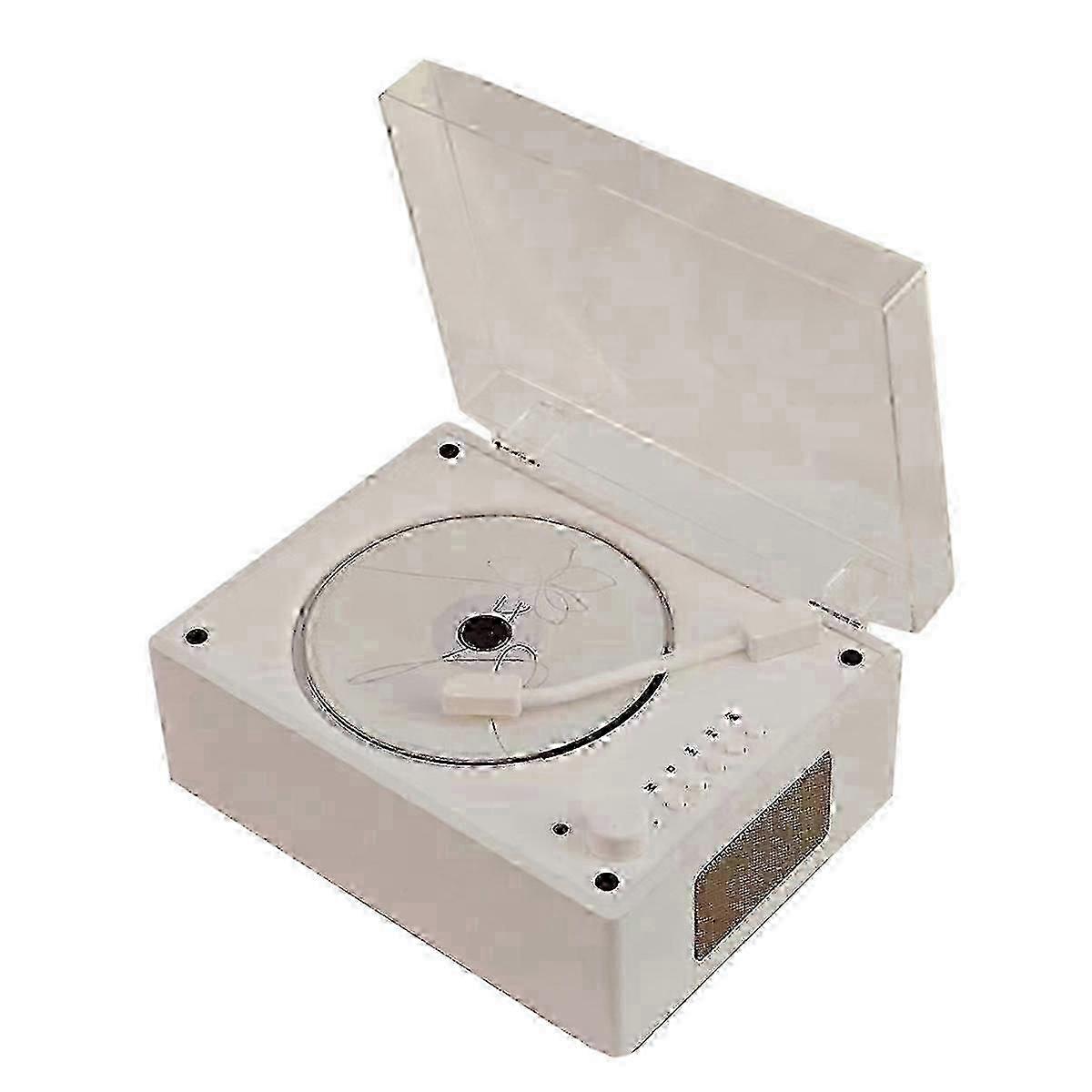 Lecteur CD rétro rechargeable, compatible Bluetooth 5.0, compatible CD, USB, AUX 3,5 mm