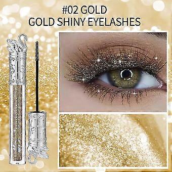 Mascara glitterato con diamanti, mascara metallizzato luccicante colorato, mascara tubolare scintillante impermeabile a lunga durata, ciglia voluminose e ricurve, regalo di trucco per