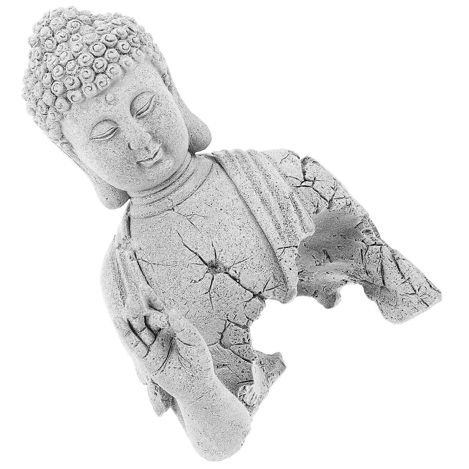 Statue de Bouddha en grès gris pour aquarium