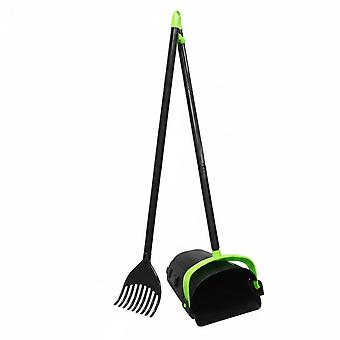 Dog Poop Tray and Rake Outdoor Use Long Handle Waste Collector Portable